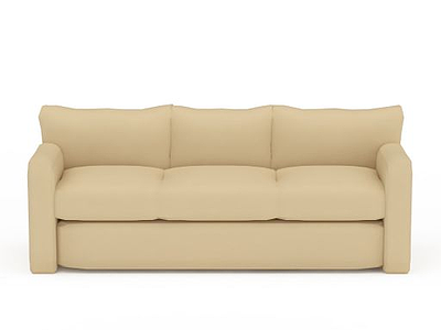 3d现代裸色布艺沙发免费模型