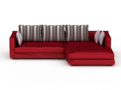 3d时尚红色布艺休闲沙发免费模型