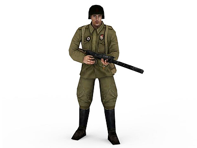 军人欧美士兵模型3d模型