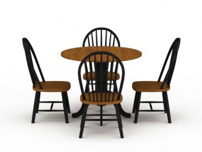 3d现代户外休闲桌椅组合模型