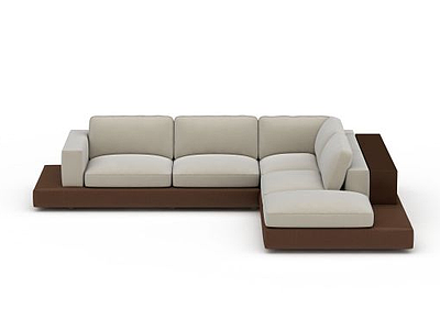现代白色布艺多人沙发模型3d模型