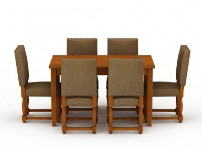 3d现代<font class='myIsRed'>实木餐桌餐椅组合</font>模型