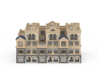 欧式居民楼模型3d模型