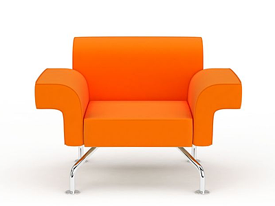 时尚橙色布艺沙发模型3d模型