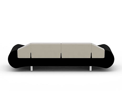 3d简约黑色多人沙发免费模型