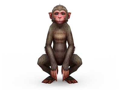 3d佛本是道游戏角色猴子模型