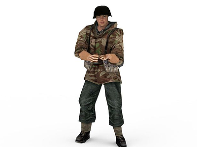 军人战士男人模型3d模型