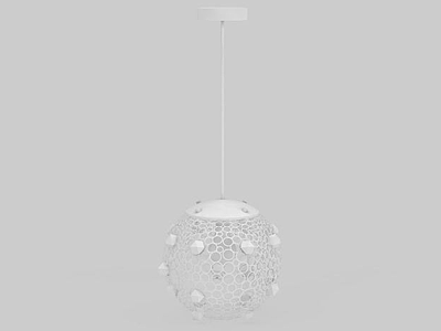 创意白色球形吊灯模型3d模型