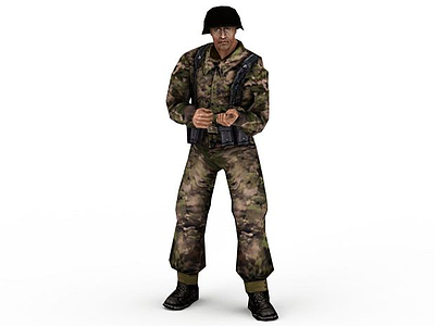 军人士兵战士男人模型
