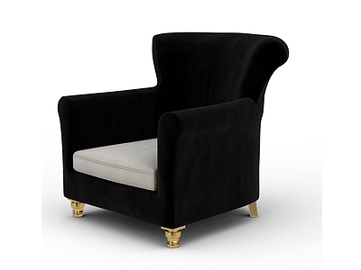 3d精品黑色布艺沙发免费模型