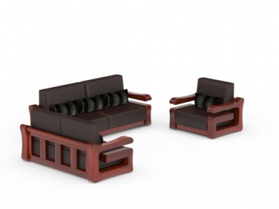 3d高档红木组合沙发模型