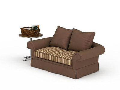休闲布艺双人沙发模型3d模型