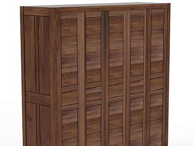 3d中式实木衣柜模型