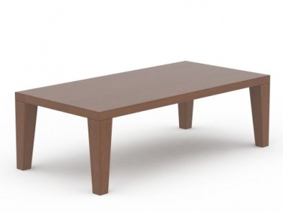 3d简约实木长桌模型