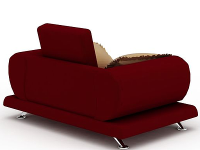 3d精美红色布艺休闲沙发免费模型
