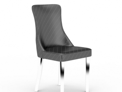 3d时尚黑色条纹皮质餐椅模型