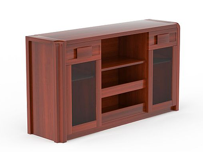 3d现代红木餐边柜模型