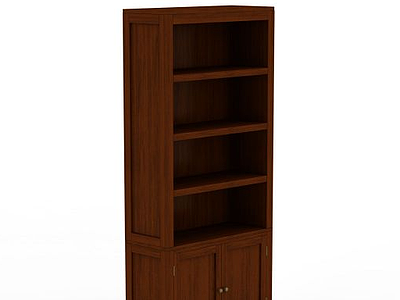 3d简约实木书柜模型