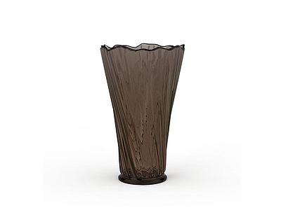精美褐色玻璃花瓶模型