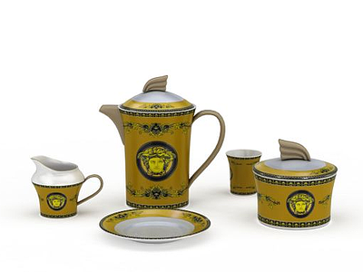 欧式陶瓷印花茶具模型3d模型