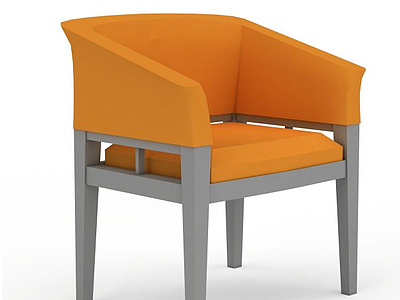 橙色休闲椅模型