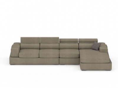 3d精品深灰色布艺组合沙发模型