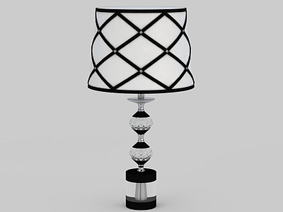 3d现代黑白拼色台灯模型