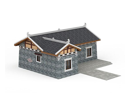 3d藏式建筑小楼模型