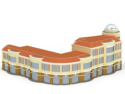 3d豪华酒店大楼模型