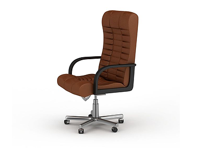 现代棕色办公椅模型3d模型