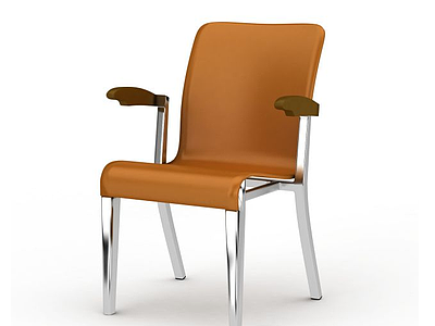 时尚橙色办公椅模型3d模型