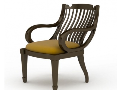 实木休闲椅模型3d模型
