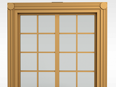 3d现代实木格子窗户免费模型