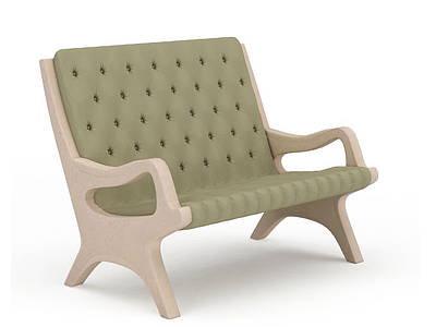 3d美式软包休闲椅模型
