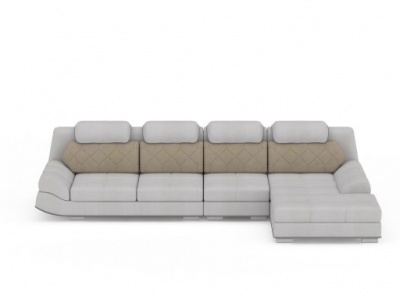 时尚灰色布艺组合沙发模型3d模型