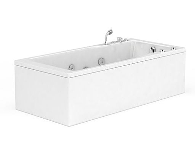 现代长方形多功能浴缸模型