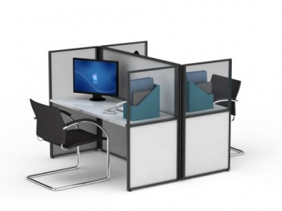简约组装办公桌电脑桌模型3d模型