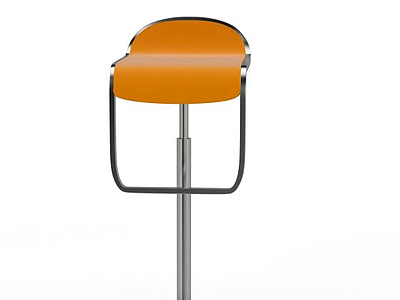3d橙色吧台椅免费模型