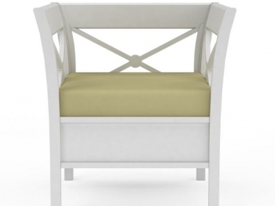 3d现代白色软包休闲椅免费模型
