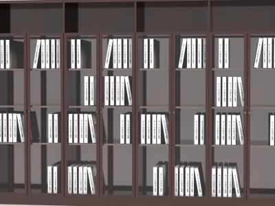 3d现代大型实木书柜免费模型