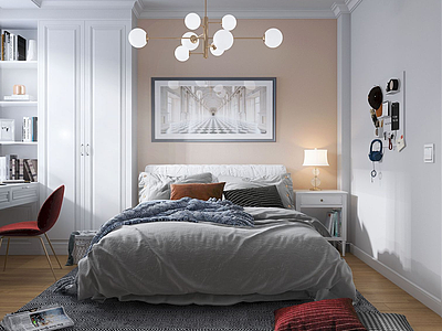 简美卧室模型3d模型