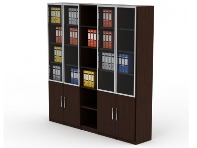 现代实木四开门书柜模型3d模型