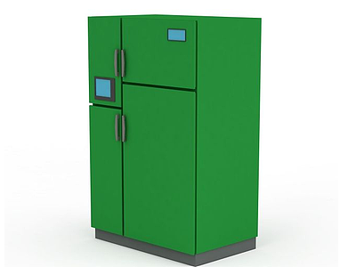 3d绿色智能冰箱免费模型