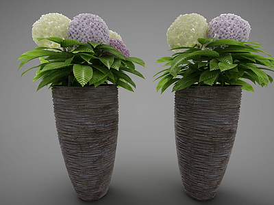 3d装饰花盆模型