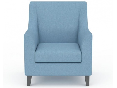 3d精品蓝色布艺沙发椅模型