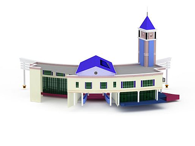 3d行政大厅建筑免费模型