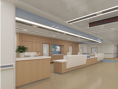 现代医院护士站模型3d模型