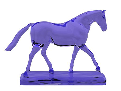 3d精美紫色骏马工艺品模型