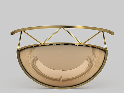 3d现代金色半圆形壁灯免费模型