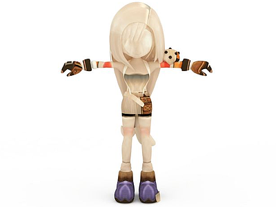 最终幻想游戏人物长发女孩模型3d模型